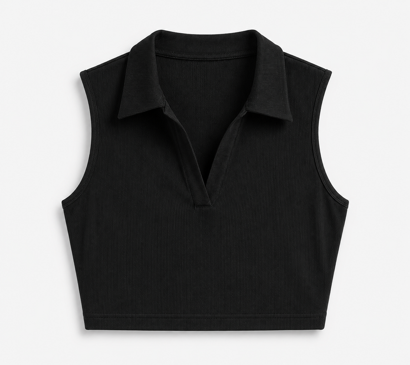 Sleeveless Collar Top