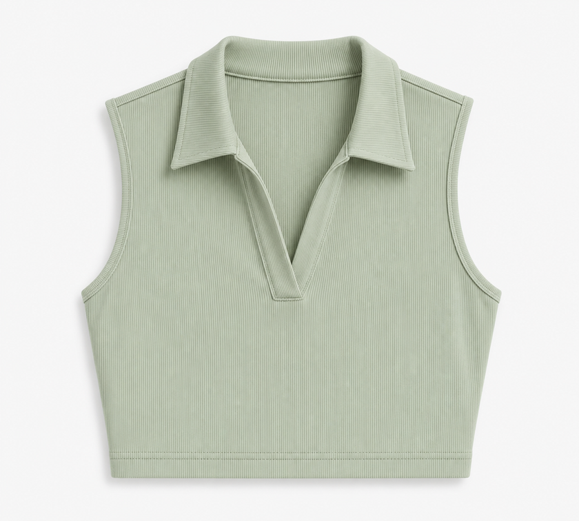 Sleeveless Collar Top