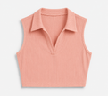 Sleeveless Collar Top