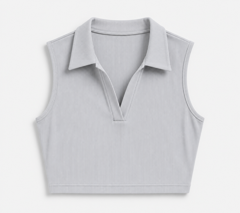 Sleeveless Collar Top