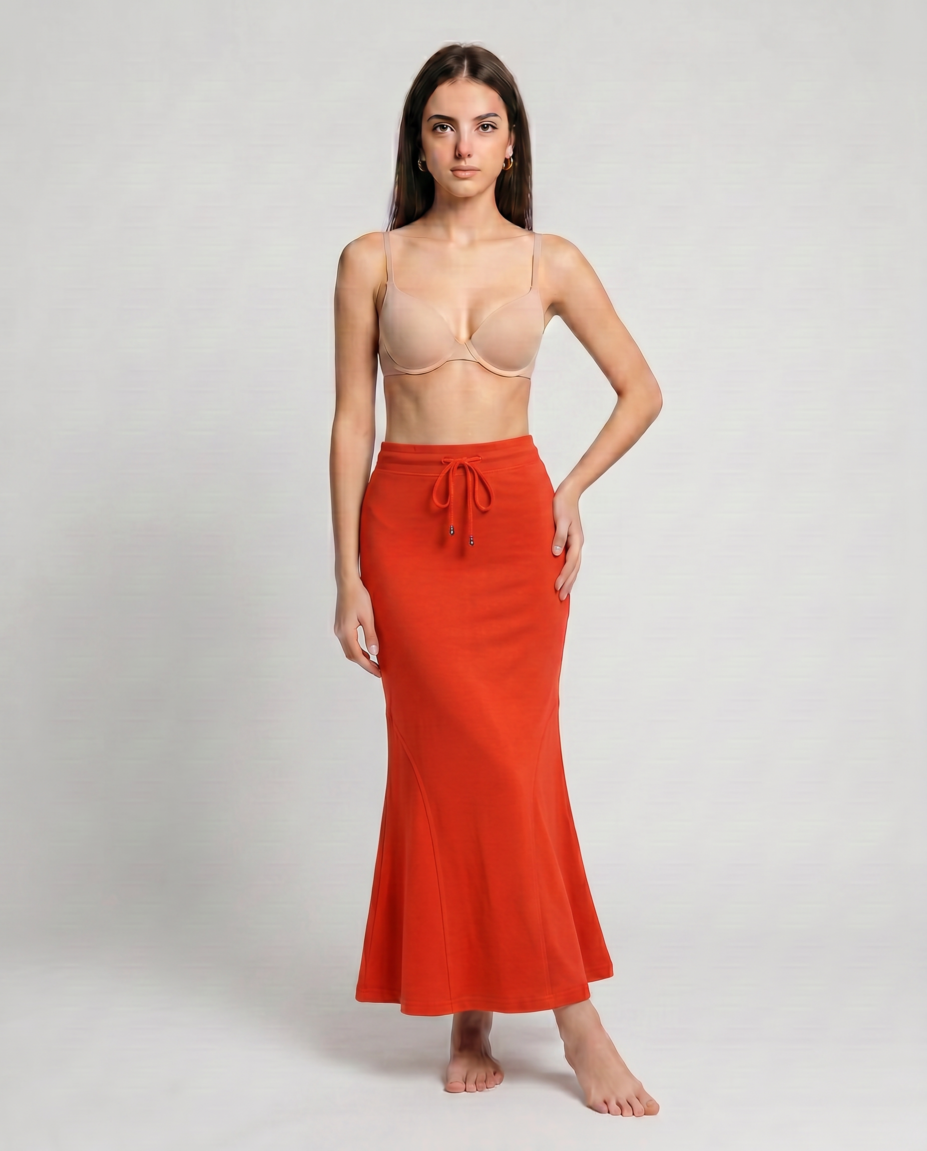 Sanado Fishcut Saree Shapewear - Orange