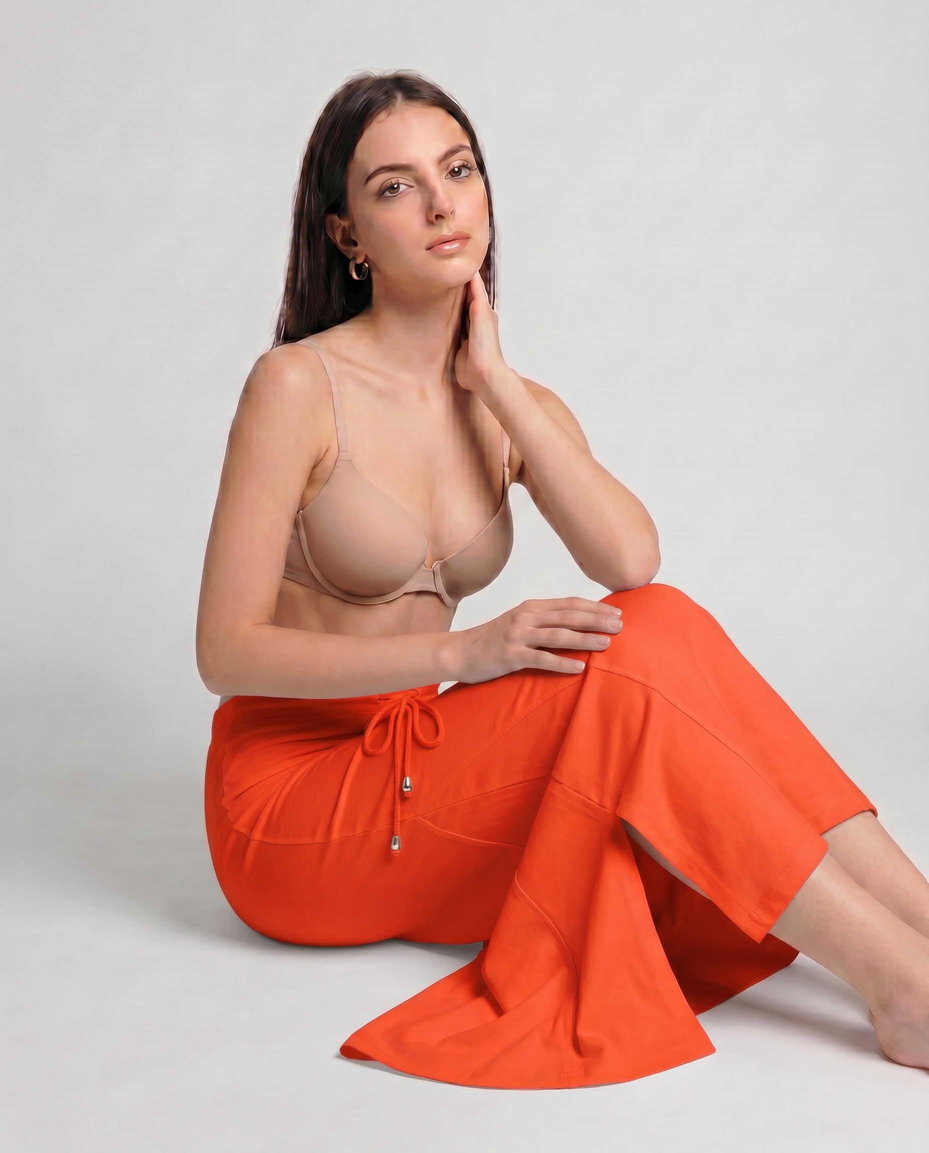 Sanado Fishcut Saree Shapewear - Orange
