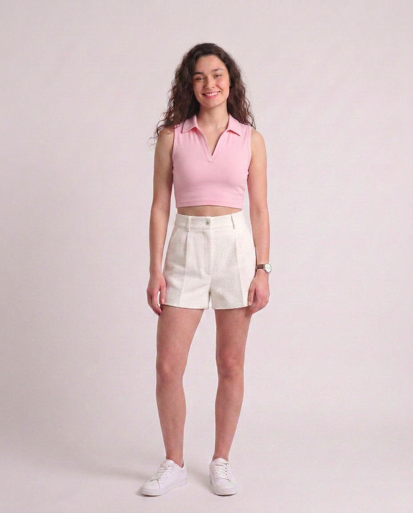 Sleeveless Collar Top