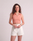 Sleeveless Collar Top