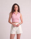 Sleeveless Collar Top
