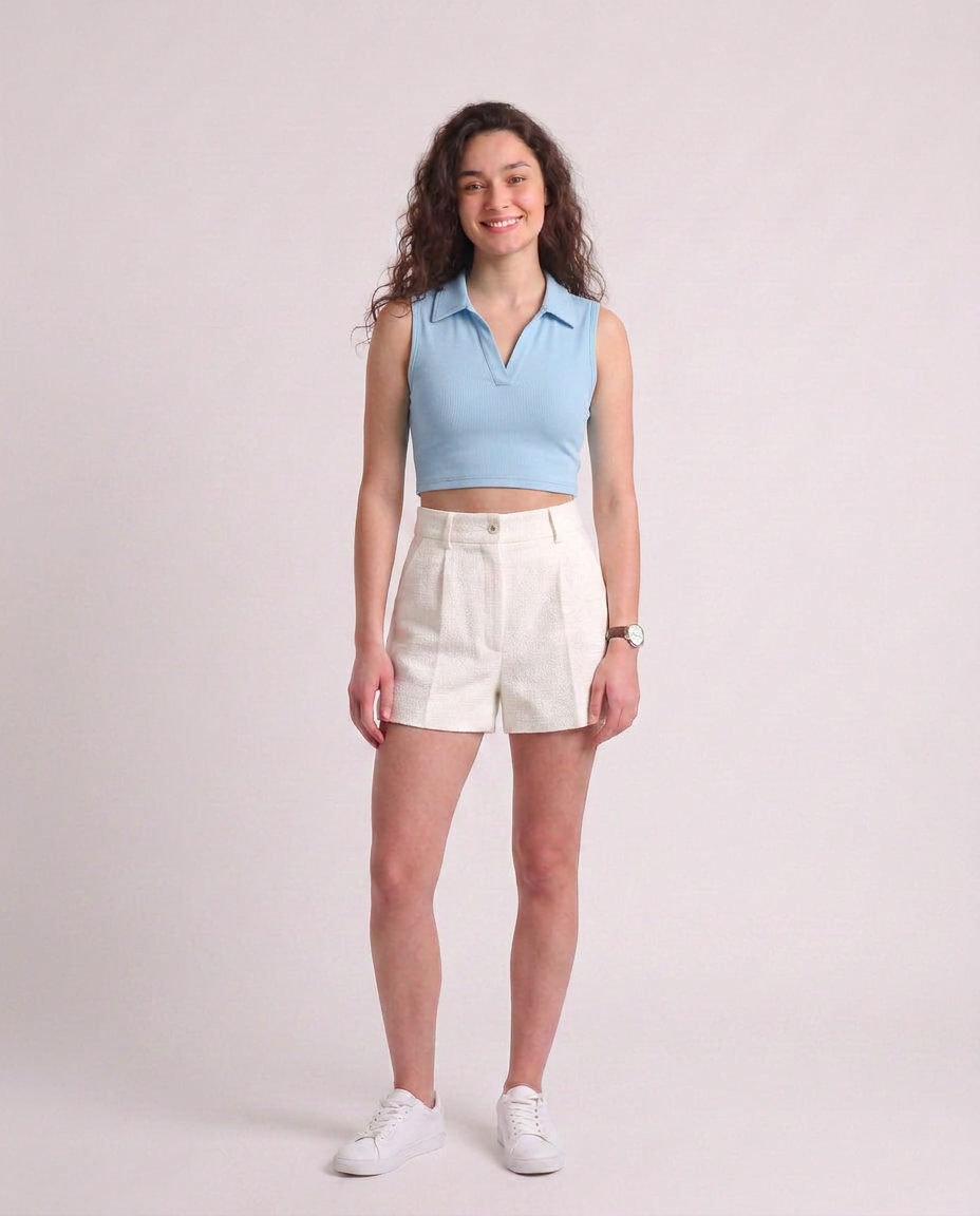 Sleeveless Collar Top