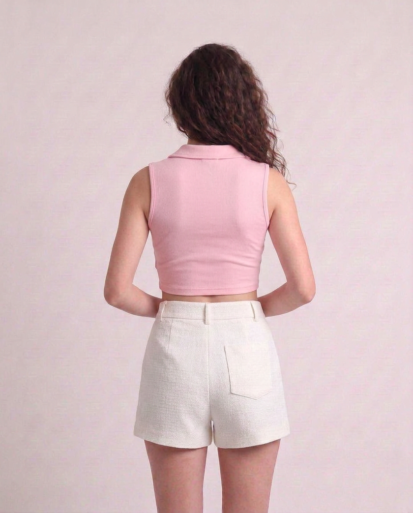 Sleeveless Collar Top