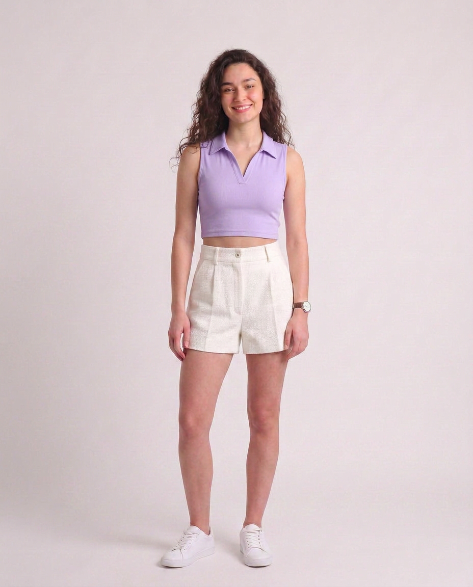 Sleeveless Collar Top