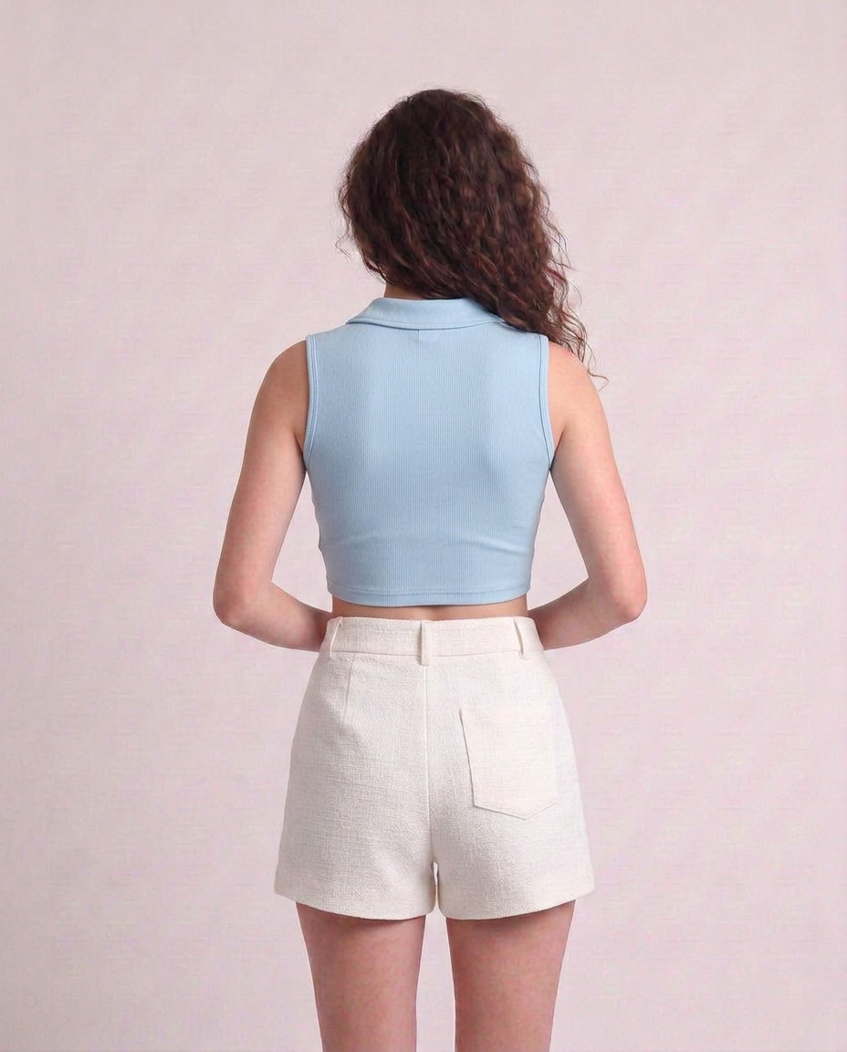 Sleeveless Collar Top
