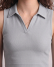 Sleeveless Collar Top