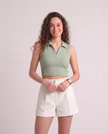 Sleeveless Collar Top
