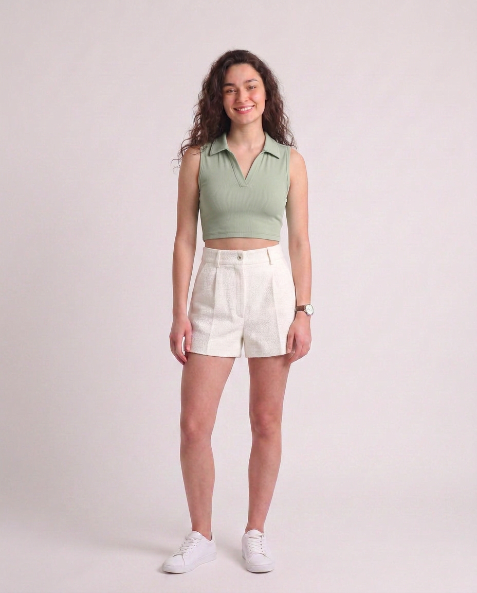Sleeveless Collar Top