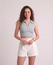 Sleeveless Collar Top