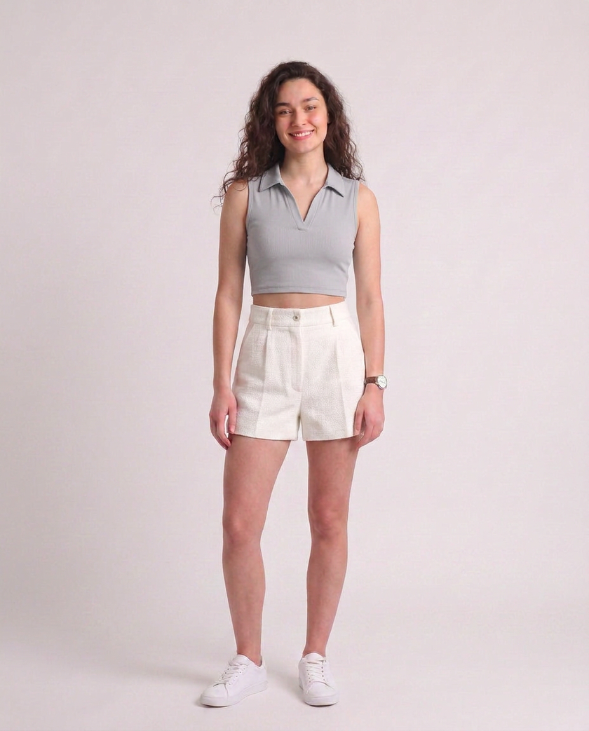 Sleeveless Collar Top