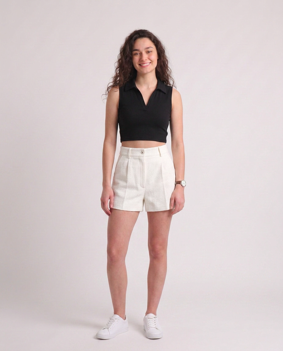 Sleeveless Collar Top