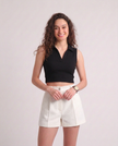 Sleeveless Collar Top
