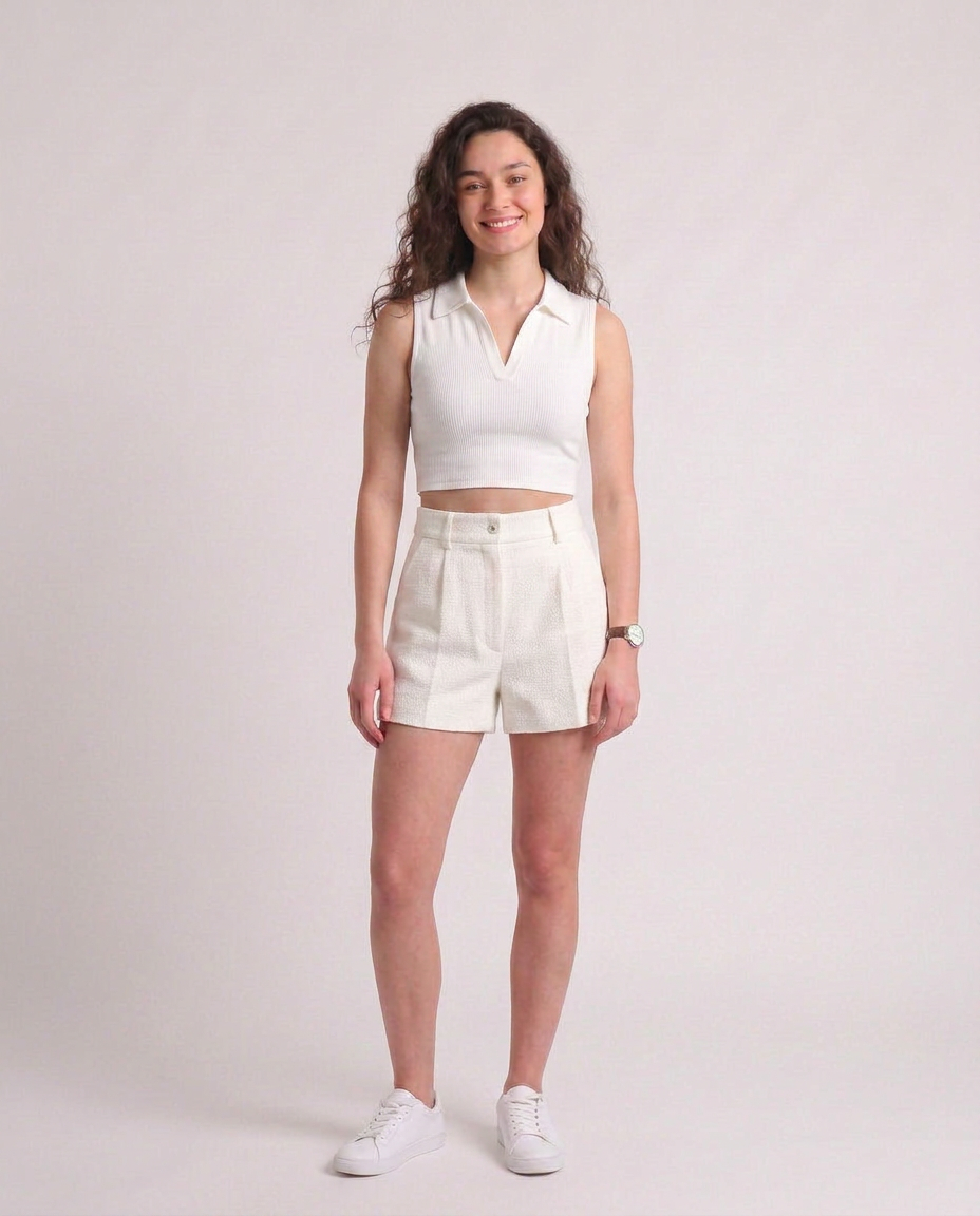 Sleeveless Collar Top